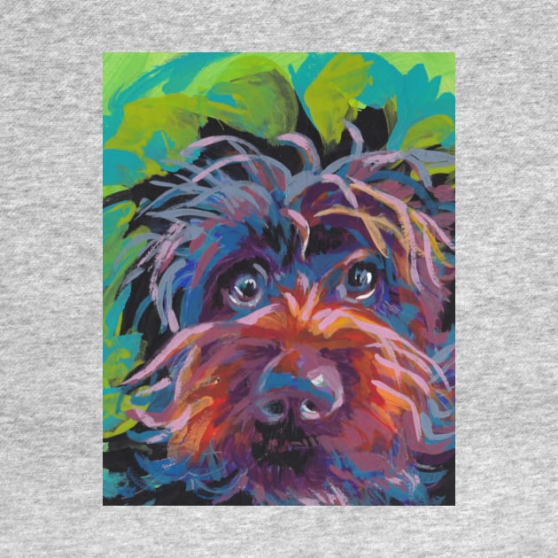 WireHaired Pointing Griffon Bright colorful pop dog art by bentnotbroken11